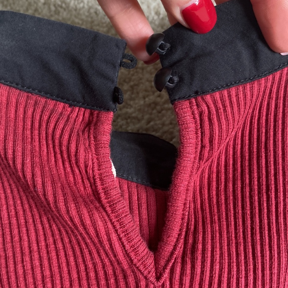 Dolan Tie Neck Ribbed Shell Blouse - Picture 8 of 11